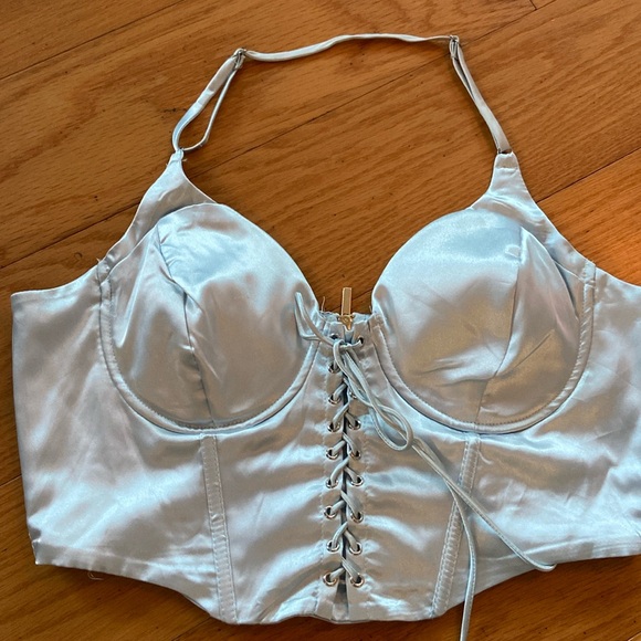 Blue  corset crop top - Picture 1 of 2